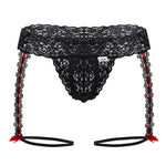 CandyMan 99803 Lace Garter Thongs Color Black