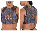 CandyMan Men's Underwear 99805 Stained Glass Tank Top Color Black-Print