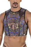 CandyMan Men's Underwear 99805 Stained Glass Tank Top Color Black-Print