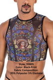 CandyMan Men's Underwear 99805 Stained Glass Tank Top Color Black-Print