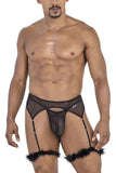 CandyMan Men's Underwear 99806 Mesh Garter Outfit Color Black