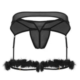 CandyMan Men's Underwear 99806 Mesh Garter Outfit Color Black