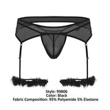 CandyMan Men's Underwear 99806 Mesh Garter Outfit Color Black