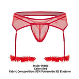CandyMan Men's Underwear 99806 Mesh Garter Outfit Color Red