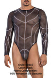 CandyMan Men's Underwear 99816 Mesh Bodysuit Color Black