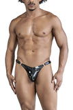 CandyMan Men's Underwear 99819 Dom Thongs Color Gloss Black