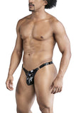 CandyMan Men's Underwear 99819 Dom Thongs Color Gloss Black
