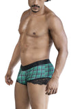CandyMan Men's Underwear 99821 Back to School Trunks Color Green Plaid