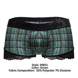 CandyMan Men's Underwear 99821 Back to School Trunks Color Green Plaid
