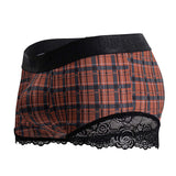 CandyMan Men's Underwear 99821 Back to School Trunks Color Red Plaid