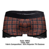 CandyMan Men's Underwear 99821 Back to School Trunks Color Red Plaid