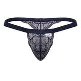 CandyMan Men's Underwear 99823 Lace Thongs Color Blue