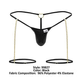 CandyMan 99827 Chain-Garter Thongs Color Black