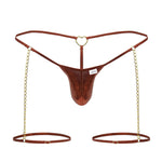 CandyMan 99827 Chain-Garter Thongs Color Red