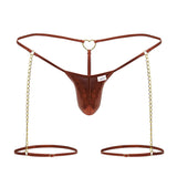 CandyMan 99827 Chain-Garter Thongs Color Red