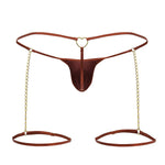 CandyMan 99827 Chain-Garter Thongs Color Red