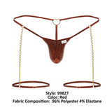 CandyMan 99827 Chain-Garter Thongs Color Red