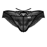 CandyMan Men's Underwear 99828 Lace-Mesh Thongs Color Black