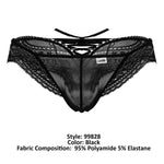 CandyMan 99828 Lace-Mesh Thongs Color Black
