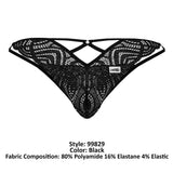 CandyMan Men's Underwear 99829 Lace Thongs Color Black