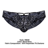 CandyMan 99830 Lace Briefs Color Black-Navy