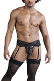 CandyMan Men's Underwear 99837 Lace-Garter Outfit Color Black