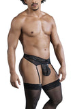 CandyMan Men's Underwear 99837 Lace-Garter Outfit Color Black