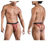 CandyMan Men's Underwear 99853 Lace Jockstrap Color Black-Terracotta