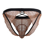 CandyMan 99853 Lace Jockstrap Color Black-Terracotta