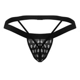 CandyMan Men's Underwear 99856 Polka Mesh Thongs Color Black