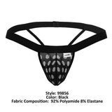 CandyMan 99856 Polka Mesh Thongs Color Black