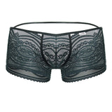CandyMan Men's Underwear 99857 Lace Trunks Color Green