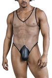 CandyMan Men's Underwear 99858 Fishnet Bodysuit Color Beige-Black