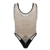CandyMan Men's Underwear 99858 Fishnet Bodysuit Color Beige-Black