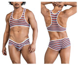 CandyMan Men's Underwear 99859 Two Piece Outfit Color Stripes