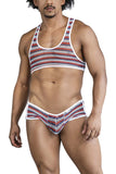 CandyMan Men's Underwear 99859 Two Piece Outfit Color Stripes