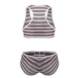 CandyMan Men's Underwear 99859 Two Piece Outfit Color Stripes