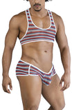 CandyMan Men's Underwear 99859 Two Piece Outfit Color Stripes