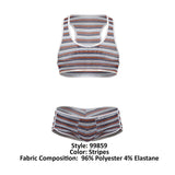 CandyMan Men's Underwear 99859 Two Piece Outfit Color Stripes