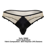 CandyMan Men's Underwear 99860 Fishnet Thongs Color Nude-Black