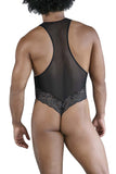 CandyMan Men's Underwear 99864 Lace-Mesh Bodysuit Color Black