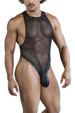 CandyMan Men's Underwear 99864 Lace-Mesh Bodysuit Color Black