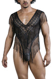 CandyMan Men's Underwear 99865 Lace-Mesh Bodysuit Color Black