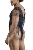 CandyMan Men's Underwear 99865 Lace-Mesh Bodysuit Color Black