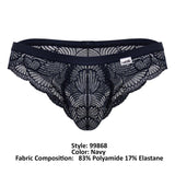 CandyMan Men's Underwear 99868 Lace Briefs Color Navy