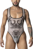CandyMan Men's Underwear 99869 Egyptian Bodysuit Color Nude-Black