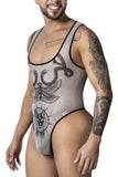 CandyMan Men's Underwear 99869 Egyptian Bodysuit Color Nude-Black