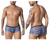 CandyMan Men's Underwear 99873 Water prints Trunks Color Blue-White