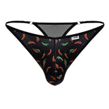 CandyMan Men's Underwear 99875 Chili pepper Thongs Color Black Print
