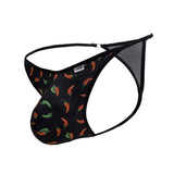 CandyMan Men's Underwear 99875 Chili pepper Thongs Color Black Print